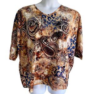 TO Thomas and Olivia Embellished Top with Sparkle Plus Size 1X